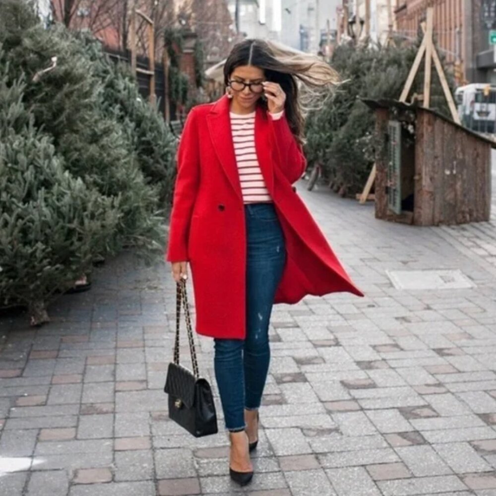 J. Crew Daphne Topcoat 100% Wool Women's Red 14